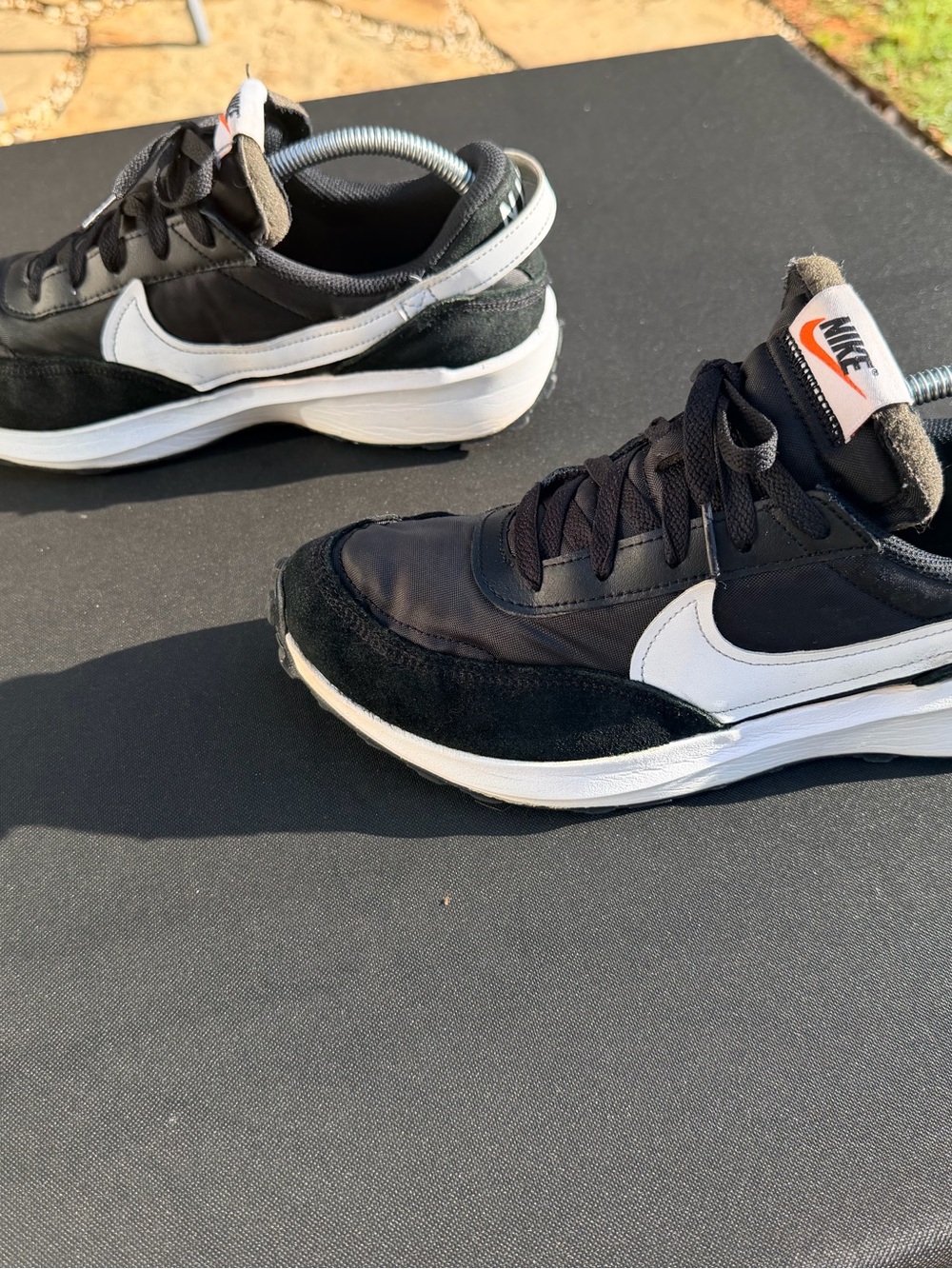 Nike Waffle Debut DH9522-001 Black White Men's Low Top Leather Sneakers